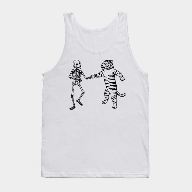 Skeleton Tiger dance Tank Top by RicardoCarn